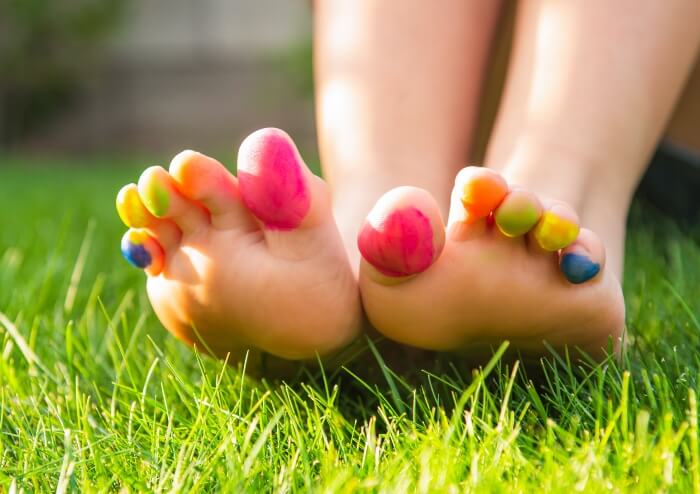 Close-up Of a Woman's Colorful, Happy & Healthy Feet in Millsboro and Seaford, DE